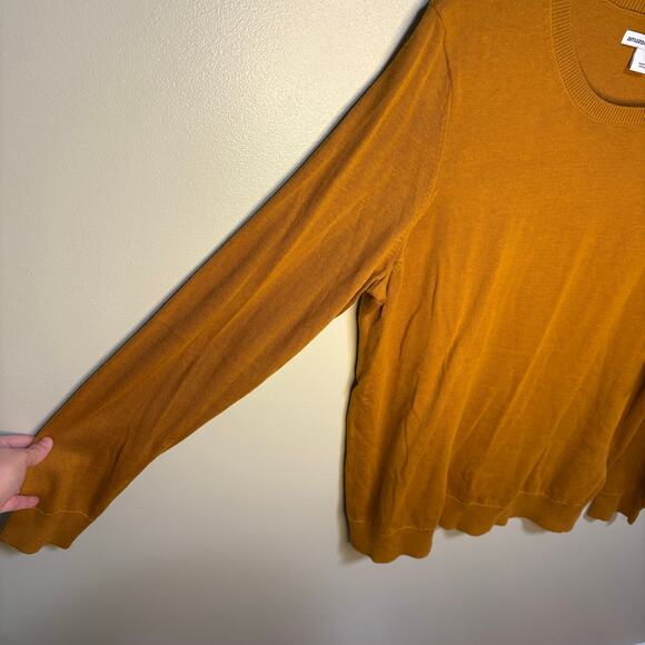 Amazon Essentials Rust Orange Large Knit Sweater NWT Minimalist Fall Lightweight - Picture 8 of 10